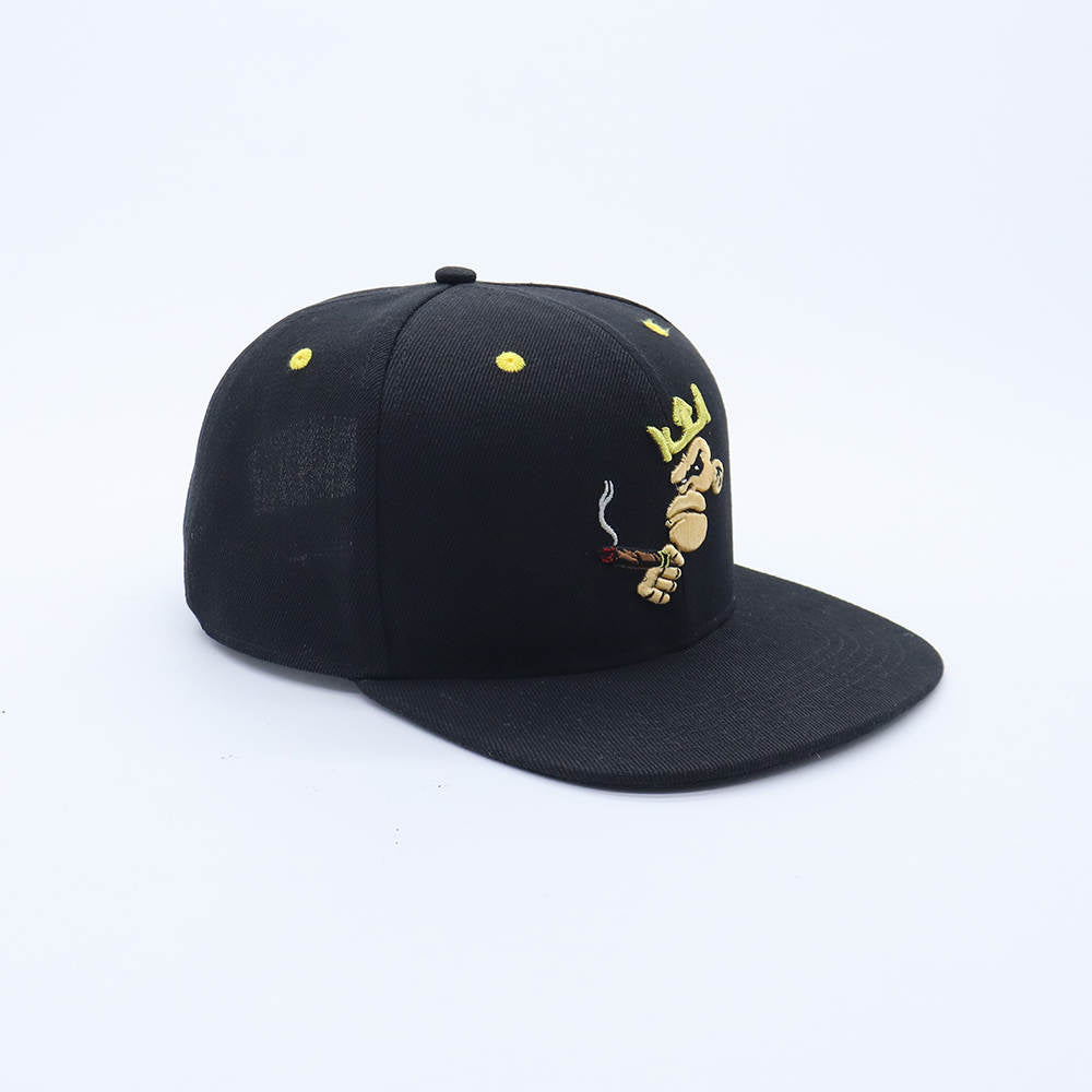 King of the Jungle Gorilla Smokin Joe Snapback Cap - Black Embroidered Gorilla Cap with Crown | Streetwear & Hip Hop Style (Copy)