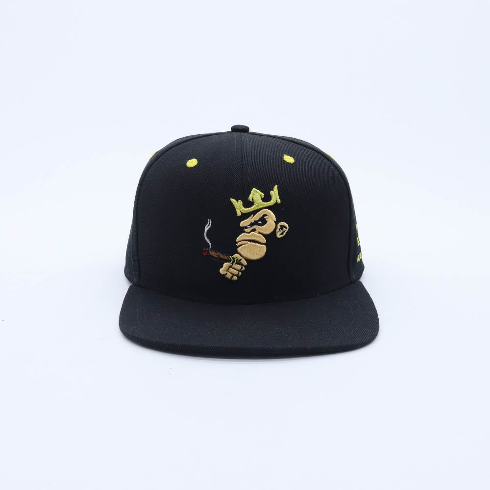 King of the Jungle Gorilla Smokin Joe Snapback Cap - Black Embroidered Gorilla Cap with Crown | Streetwear & Hip Hop Style (Copy)