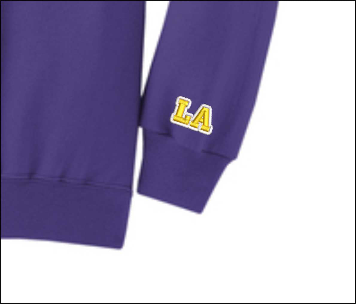 Los Angeles Faith  Purple & Gold 3D Embroidered Crewneck