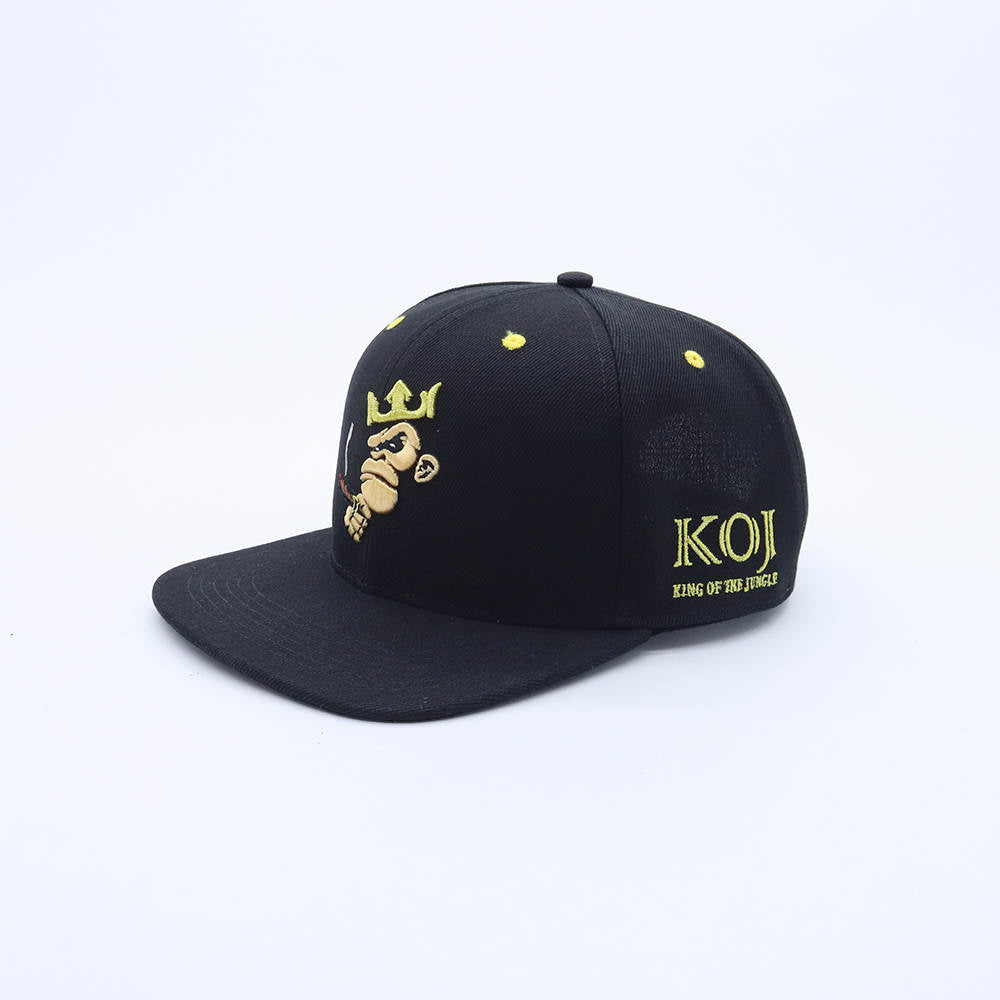 King of the Jungle Gorilla Smokin Joe Snapback Cap - Black Embroidered Gorilla Cap with Crown | Streetwear & Hip Hop Style (Copy)