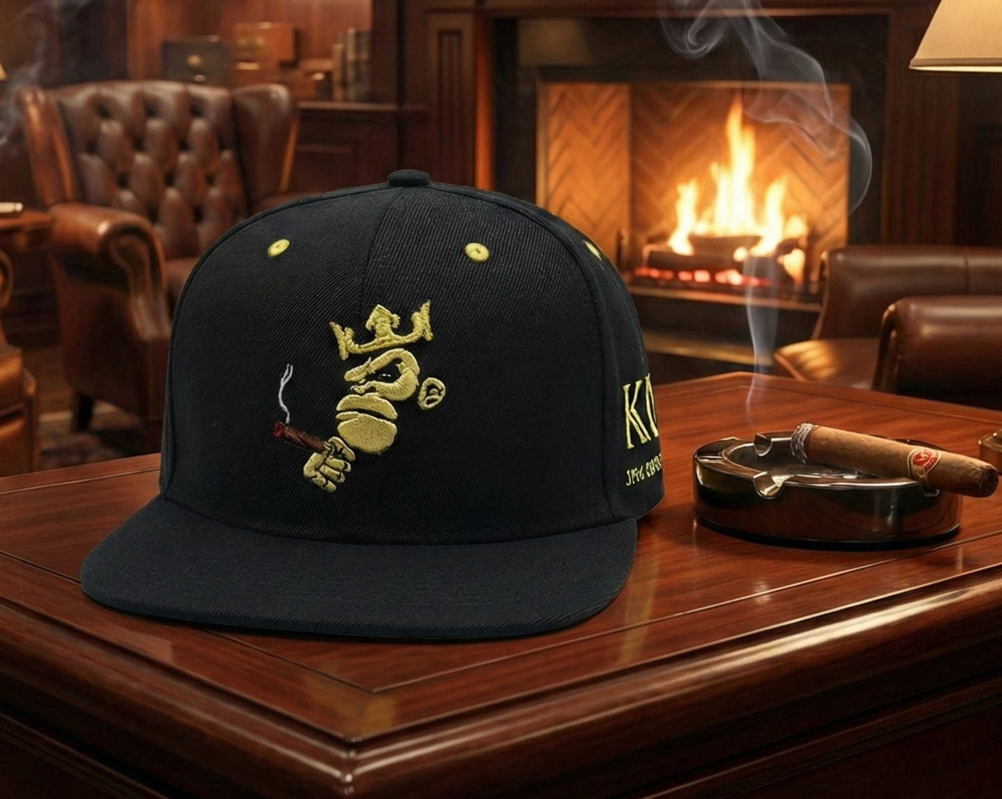 King of the Jungle Gorilla Smokin Joe Snapback Cap - Black Embroidered Gorilla Cap with Crown | Streetwear & Hip Hop Style (Copy)